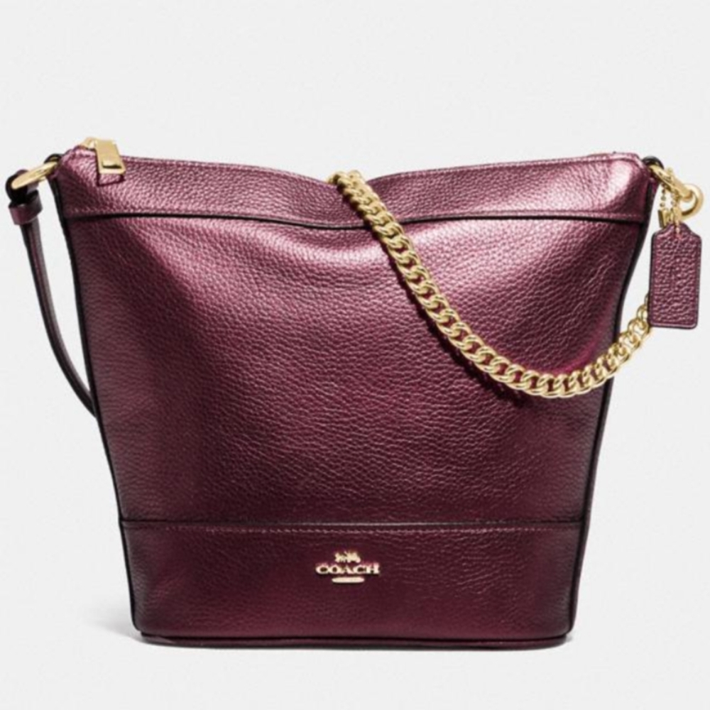 COACH Small Paxton Duffle Metallic Wine
